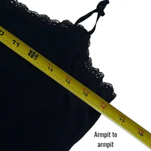 Sonoma Lace Tank Top Camisole Black Stretch Strappy Capsule Minimalist‎ S thumbnail 9