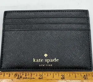 Kate Spade Black Blingbling Small Wallet Slim Card Holder 4.25”x3” New No Tags thumbnail 1
