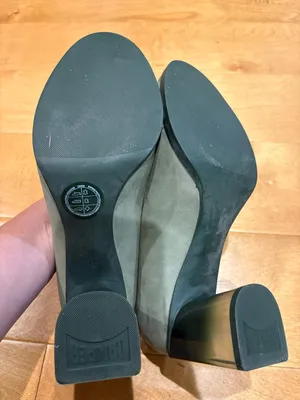 Camper Suede Block clear Heel pumps shoes greenish sz 39 8.5-9 thumbnail 7