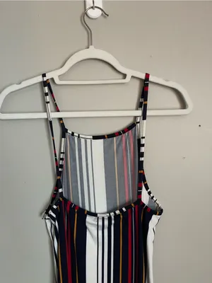 PUBLIK Striped Maxi Dress Sz L thumbnail 4