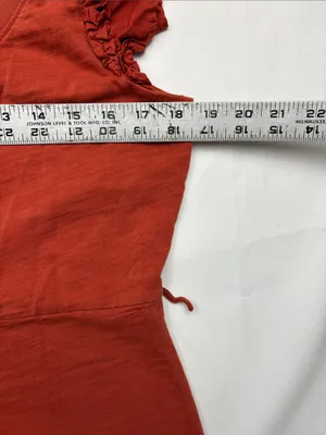 Nation size XL Ruffle Sleeve Tiered Midi Dress Burnt Orange guest minimal party thumbnail 6