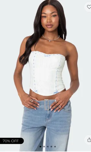 Edikted Mist Lacey Ribbon Corset thumbnail 1