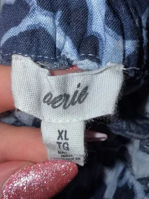 Aerie Floral Linen Blend Tie-Side Romper Size XL thumbnail 7