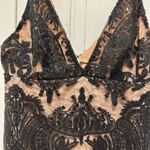 Revolve Free People Night Shimmers Mini Dress Black lace sequins 4 small thumbnail 7