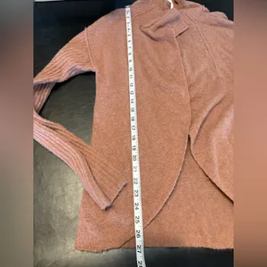 Free People Soft Mauve Knit Cardigan Wool and Alpaca Blend. Size M thumbnail 12