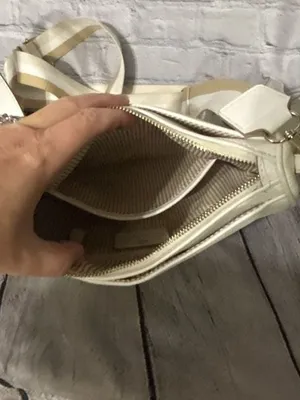 Nanette Lepore White Pebble Leather Like Crossbody... thumbnail 3