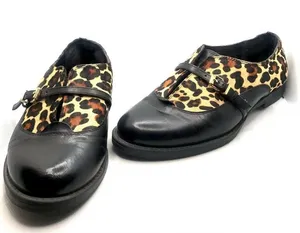 Bella Vita "Reese" Black Leather And Animal Print Fur Slip On Loafer Shoes (6) thumbnail 1