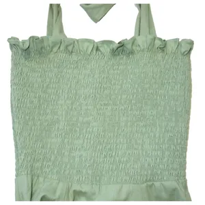 NWT House Of CB Carmella Midi in Sage Green Smocked Tie Strap Tank Dress XS thumbnail 3