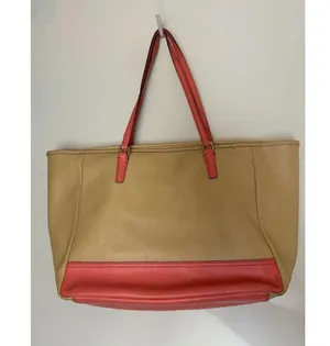COACH Large Tan Orange Leather Tote/ Shoulder Bag thumbnail 2