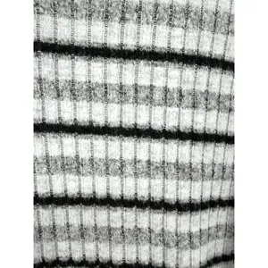 Anthropologie Saturday Sunday Cowl Turtleneck Sweater M Grey Black Striped thumbnail 5