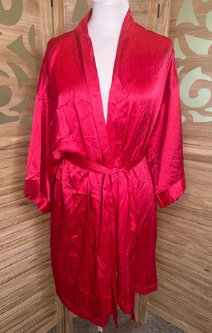 Victorias Secret Red Satin Robe Medium/ Large NWT thumbnail 1