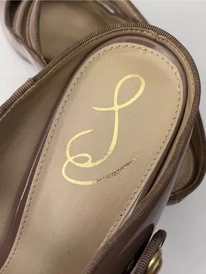 SAM EDELMAN McKenna Nude Patent Leather Strappy Mary Jane Mules Size 9 thumbnail 4