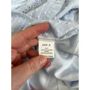 NWOT Women's sky blue chiffon‎ boho short sleeve shirt size small thumbnail 6