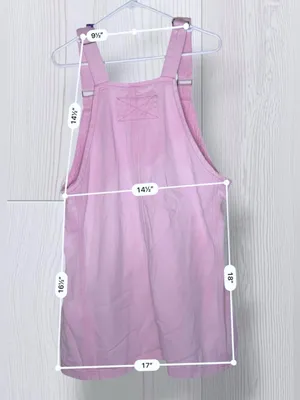 Women's Pastel Pink Cotton Denim Overall Mini Dress thumbnail 7
