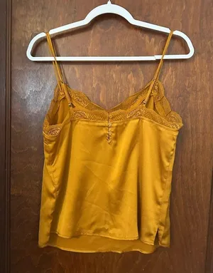 Abercrombie & Fitch Mustard Yellow Lace Cami Top Size M thumbnail 3