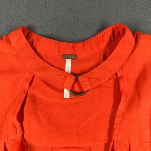 Free People Sleeveless Blouse Small Orange‎ Sleeveless Draped Ring Detail Top thumbnail 2