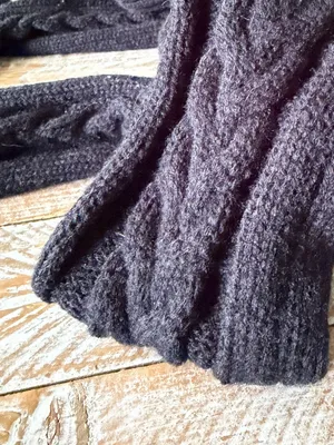 🖤Black Extra Long Cable Knit Thigh High Boot Socks🖤 Black thumbnail 6