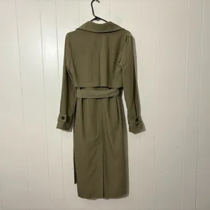 Avec Les Filles Stretch Crepe Double Breasted Trench Coat Olive XS thumbnail 13