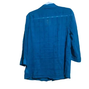 Coldwater Creek Womens Size Large 14 Blue Button Up Printed Cotton Blouse Top thumbnail 4