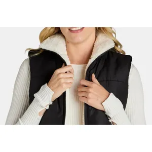 No Boundaries Womens Vest Size S Black Reversible Lightweight Zip Front Fleece thumbnail 8