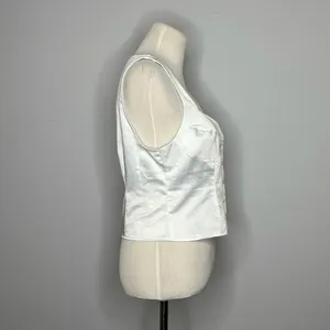 Topshop- White Button Up Tank Top thumbnail 4