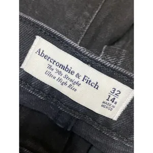 Abercrombie & Fitch The 90s Straight Black High Rise Relaxed Denim Jeans Size 32 thumbnail 3