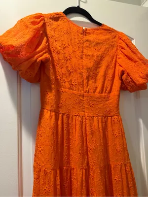Showpo maxi orange Lace Dress with Puff Sleeves thumbnail 8