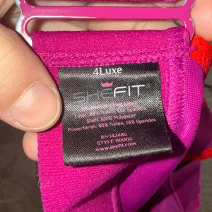 Women's Pink Sports Bra Shefit sports bra 4luxe support bra zip front adjustable thumbnail 5