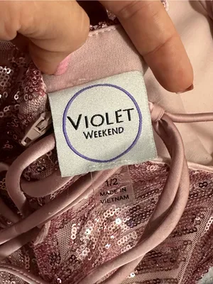 Violet Weekend Blush Pink Sequin Maxi Dress — Size 1/2 — NWT thumbnail 9