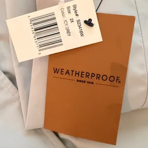 NWT WEATHERPROOF Women's Hooded Rain Coat Anorak-Style Jacket in Grey, 2X thumbnail 11