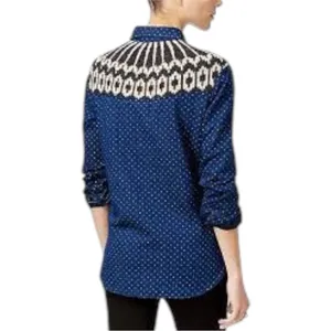 Free People Sage Printed Contrast Shirt thumbnail 4