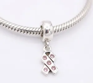 Authentic Pandora Sterling Silver Pink Ribbon Charm Breast Cancer Awareness thumbnail 1
