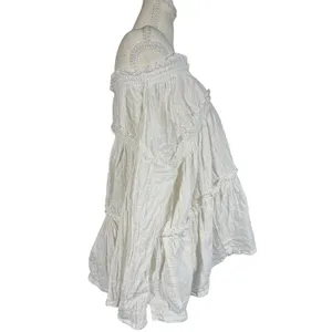 Free People Peasant Top S Ivory Cotton Gauze Off Shoulder Bell Sleeve Boho thumbnail 8