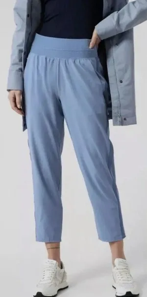 Athleta Nolita‎ Slim Tapered Crop Pants Light Blue Women 14 Pockets Relaxed Fit thumbnail 1