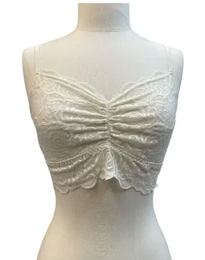 Cami Camisole Fairy Core Coquette PINK Victoria's Secret Lace Bralette Ivory L thumbnail 1