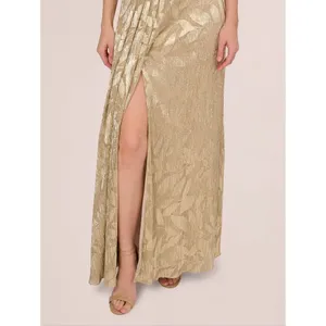 NWT Adrianna Papell Foil Leaf Short Sleeve Gown Size 8 thumbnail 4
