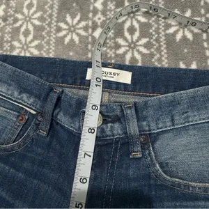 Moussy Vintage‎ Warren Skinny Blue Jeans Raw Hem Size 24 Designer Minimalist thumbnail 13