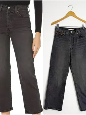 Levi’s Ribcage Straight Ankle Jeans Size 26 Black High Rise thumbnail 2