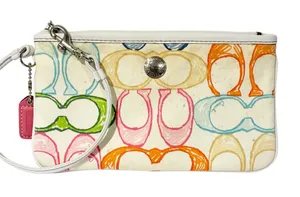 COACH Hampton Scribble Wristlet Multicolor Pastel 'C' Logo thumbnail 1