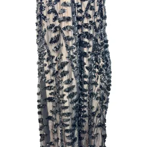 NWT Mandalay Black Silk Beaded Sequin Short Midi Evening Formal Dress Womens 4 thumbnail 10
