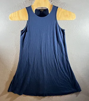 1249 | Quince‎ Tencel Lyocell Stretch Sleeveless Summer Dress Navy Blue Womens M thumbnail 1