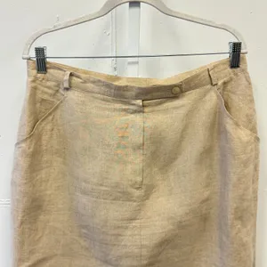 Jones New York Linen‎ Career Pencil Mini Skirt Tan Beige Career Office Sz 16 thumbnail 3