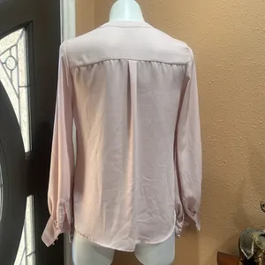 Express pink long sleeve button up blouse thumbnail 5