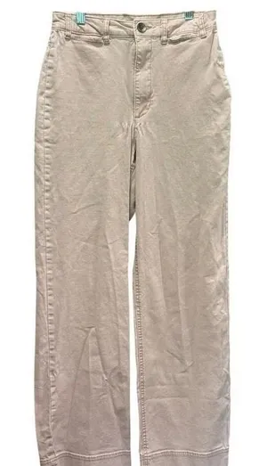 Old Navy Wide Leg High Rise Pants Mauve Pink 4 Tall Trousers Cotton Twill‎ thumbnail 1