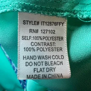 Pink Owl Sleeveless Blouse Shirt Aqua Blue Split Neck Lightweight Women's Medium thumbnail 10