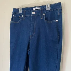 Nine West Kick Flare dark wash denim bootcut jean ~ raw hem ~ women’s size 8 thumbnail 4