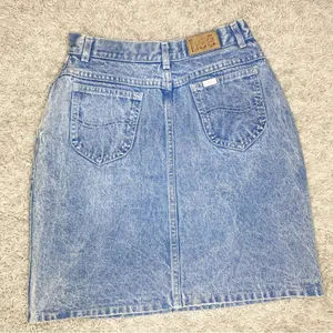 Vintage Lee Retro Light Stone Wash Knee-Length Denim Skirt thumbnail 3