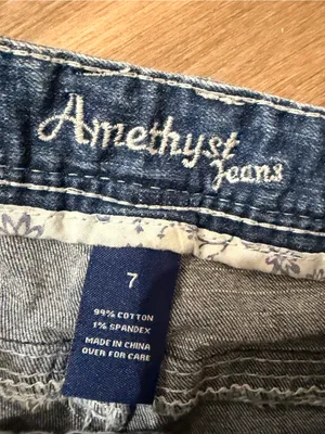 Y2K‎ Amethyst Jeans Low Rise Skinny Straight Leg Jeans Size 7 Embroidered Denim thumbnail 5