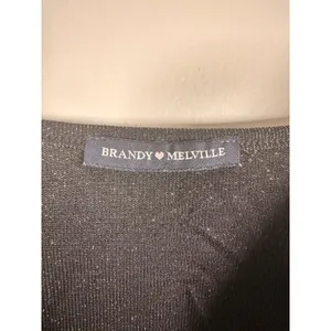 Brandy Melville Mini Dress Women One Size Black Sparkly Metallic Spaghetti Strap thumbnail 4