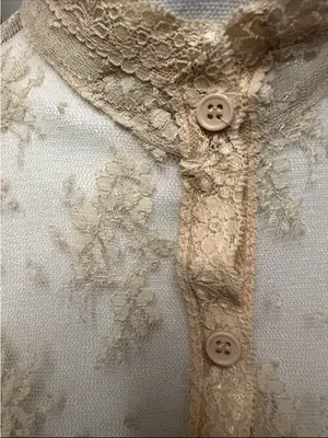 Vintage Mist 90’s cream button up delicate lace blouse thumbnail 10